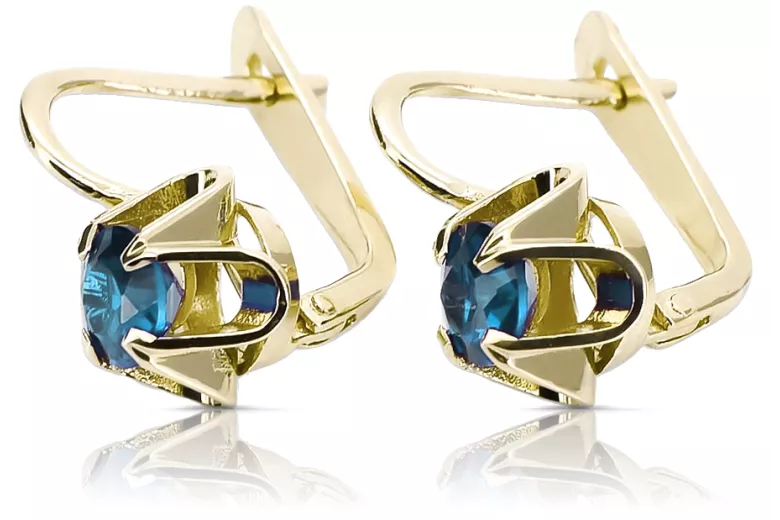  Vintage craft Akvamarín 14k žluté zlato vec018y